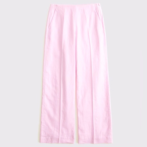 Linen Tailored Wide Leg Pant Pink size 26 short Abercrombie & Fitch NEW with tag - Picture 1 of 2